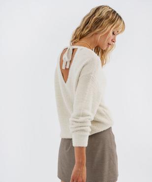 Pull en maille douillette avec double encolure V femme vue7 - GEMO(FEMME PAP) - GEMO