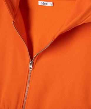 Sweat zippé à capuche coupe courte fille vue2 - GEMO (JUNIOR) - GEMO