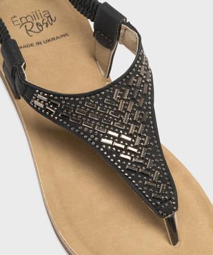 Sandales à entredoigt avec strass femme - Emilia Rosa vue6 - EMILIA ROSA - GEMO