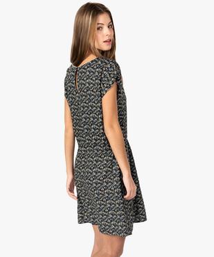 Robe femme fluide à motifs avec lien coulissant à la taille vue3 - GEMO(FEMME PAP) - GEMO
