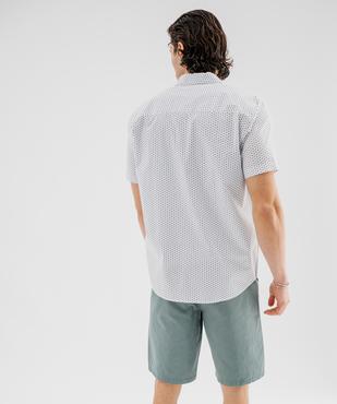 Chemise manches courtes coupe droite à micro-motifs homme vue4 - GEMO 4G HOMME - GEMO