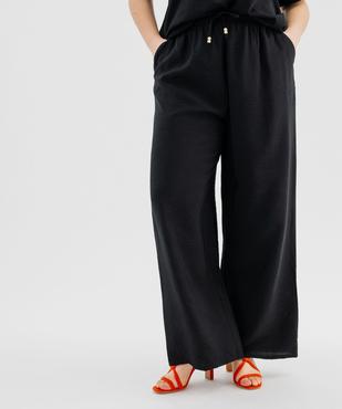 Pantalon large et fluide en matière froissée et soyeuse femme grande taille vue1 - GEMO 4G GT - GEMO