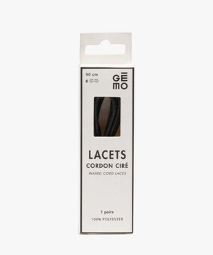 Lacets ronds en coton ciré uni 90 cm (lot de 2) vue1 - GEMO(ENTRETIEN) - GEMO