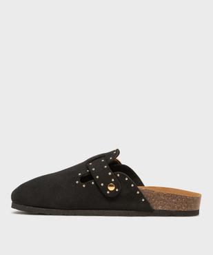 Mules sabots dessus cuir avec clous métalliques femme - Follow Me vue3 - FOLLOW ME - GEMO