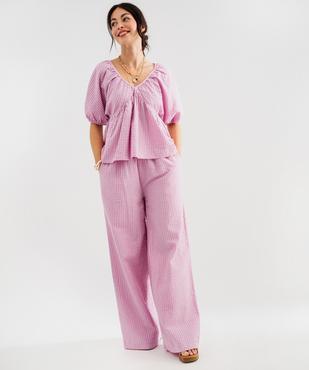 Blouse ample en coton gaufré femme vue4 - GEMO(FEMME PAP) - GEMO