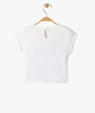Tee-shirt bébé fille avec motif exotique et noeud dans le bas vue3 - GEMO(BEBE DEBT) - GEMO