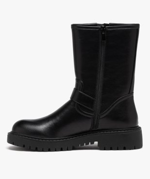 Boots femme unies avec brides à boucle et semelle crantée vue4 - GEMO (CASUAL) - GEMO