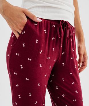 Bas de pyjama en viscose extensible coupe droite femme vue2 - GEMO 4G FEMME - GEMO