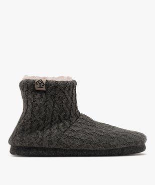 Chaussons bottillons en maille torsadée doublés peluche homme vue1 - GEMO(HOMWR FEM) - GEMO