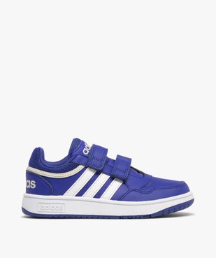 Baskets garçon à double scratch avec bandes latérales Hoops lo - Adidas  vue1 - ADIDAS - GEMO