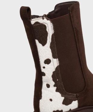 Boots Chelsea h hautes à semelle crantée femme vue6 - SANS MARQUE - GEMO
