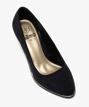Escarpins femme en suédine unie et liseré métallisé vue5 - GEMO(URBAIN) - GEMO