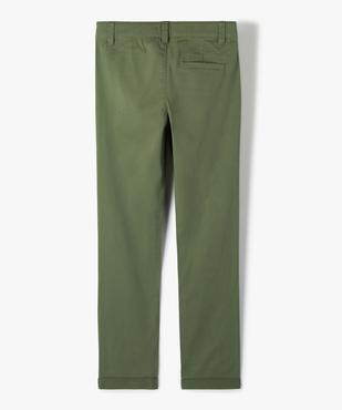 Pantalon garçon chino uni à revers vue3 - GEMO 4G GARCON - GEMO