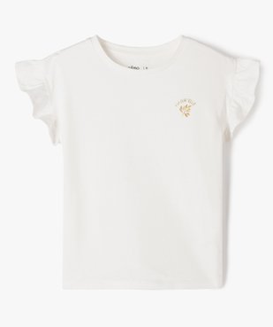 Tee-shirt à manches courtes avec volants fille vue2 - GEMO (ENFANT) - GEMO