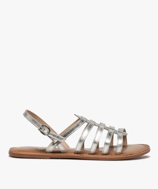 Sandales femme spartiates en cuir spécial pied large vue1 - GEMO (CASUAL) - GEMO
