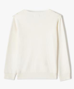 Pull fille à plastron volanté - LuluCastagnette vue3 - LULUCASTAGNETTE - GEMO