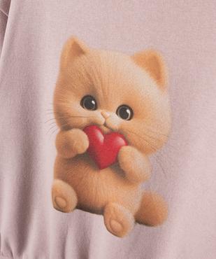 Sweat en molleton doux imprimé fille vue2 - GEMO 4G FILLE - GEMO