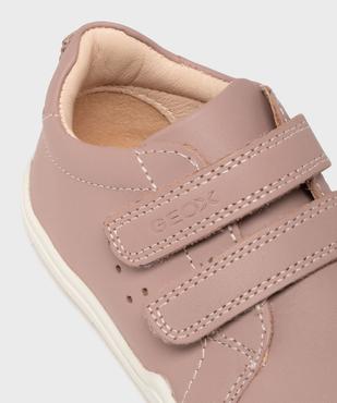 Chaussures de marche en cuir fermeture scratch bébé fille - Geox vue6 - GEOX - GEMO