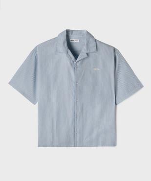 Chemise manches courtes rayée à col cubain garçon vue2 - GEMO (JUNIOR) - GEMO
