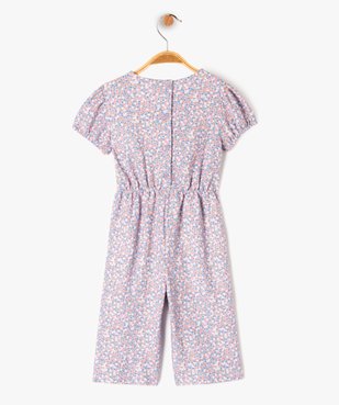 Combinaison fleurie à manches courtes bébé fille vue3 - GEMO(BEBE DEBT) - GEMO