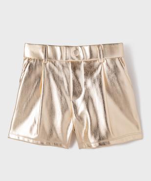 Short en cuir imitation métallisé fille vue1 - GEMO (ENFANT) - GEMO