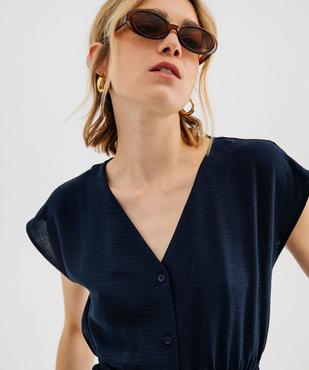 Robe manches courtes avec boutons sur l’avant femme vue1 - GEMO(FEMME PAP) - GEMO