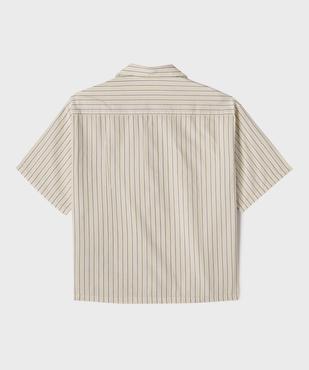 Chemise manches courtes à rayures multicolores et col cubain garçon vue3 - GEMO (JUNIOR) - GEMO