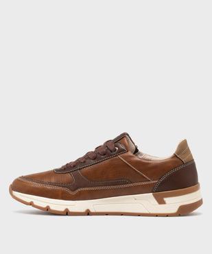 Baskets basse de ville à lacets et zip homme - Urban Steps vue3 - URBAN STEPS - GEMO