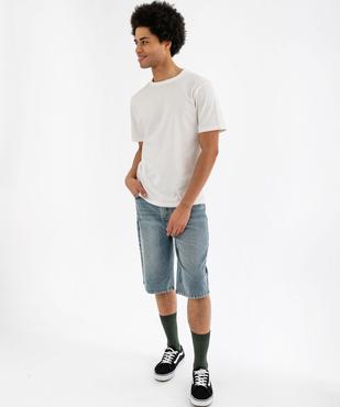 Tee-shirt manches courtes en coton uni homme vue4 - GEMO (HOMME) - GEMO