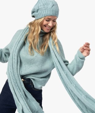 Echarpe femme en maille côtelée  vue2 - GEMO (ACCESS) - GEMO