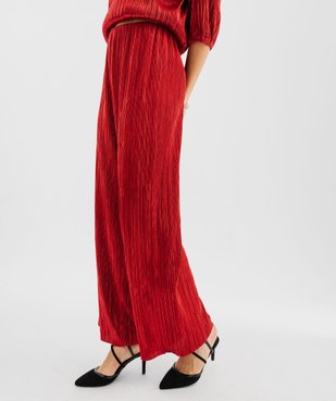 Pantalon en maille plissée métallisée femme vue2 - GEMO(FEMME PAP) - GEMO