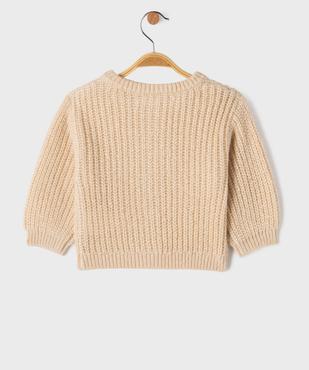 Gilet en grosse maille à col rond bébé fille vue3 - GEMO 4G BEBE - GEMO