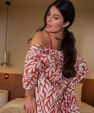 Chemise de nuit fluide forme chemise femme vue1 - GEMO 4G FEMME - GEMO