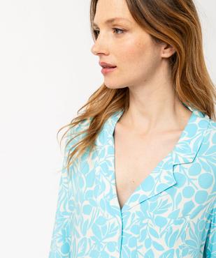 Chemise de nuit femme imprimée forme liquette à manches 3/4 vue2 - GEMO 4G FEMME - GEMO