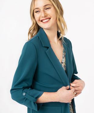 Veste droite en maille stretch manches 3/4 unie femme vue2 - GEMO(FEMME PAP) - GEMO