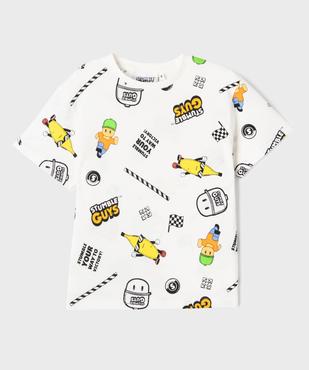 Tee-shirt manches courtes en jersey de coton imprimé all over garçon - Stumble Guys vue1 - STUMBLE GUYS - GEMO