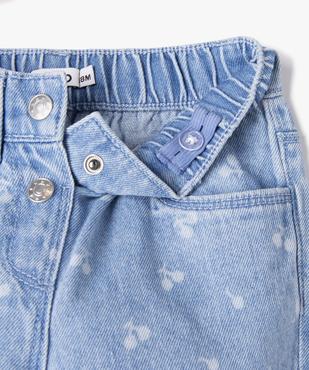 Jean délavé avec motifs cerises bébé fille vue2 - GEMO 4G BEBE - GEMO