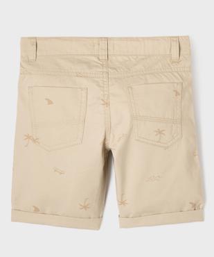 Bermuda en coton twill imprimé à revers garçon vue11 - GEMO 4G GARCON - GEMO