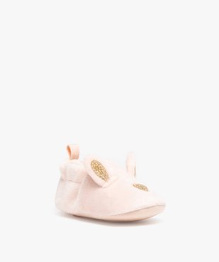 Chaussons de naissance bébé fille lapin en velours  vue1 - GEMO 4G BEBE - GEMO