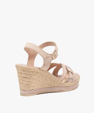 Sandales femme compensés et fines brides en cuir - Taneo vue4 - TANEO - GEMO