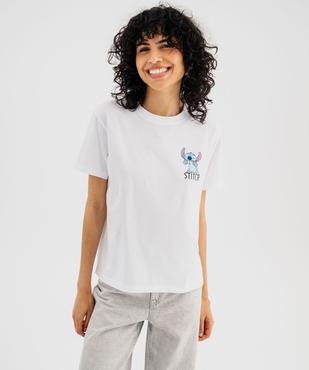 Tee-shirt manches courtes imprimé devant et dos femme - Stitch  vue1 - LILO & STITCH - GEMO