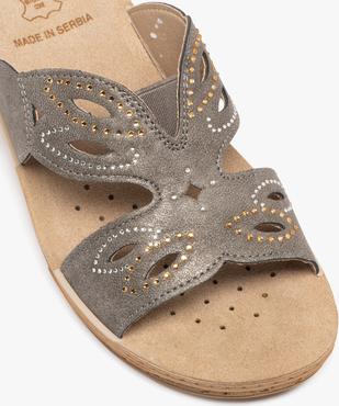 Mules confort à talon compensé et strass femme vue6 - G'FLEX - GEMO