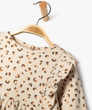 Robe manches longues en maille stretch imprimé bébé fille vue2 - GEMO(BEBE DEBT) - GEMO