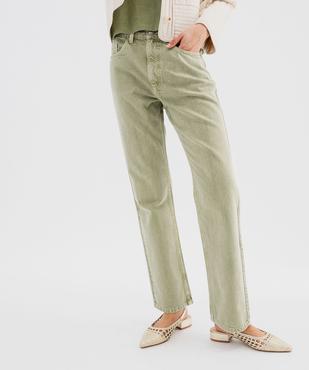 Jean droit en denim coloré 100% coton femme vue1 - GEMO(FEMME PAP) - GEMO
