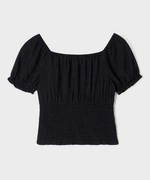 Blouse à manches courtes et col Bardot fille vue1 - GEMO 4G FILLE - GEMO