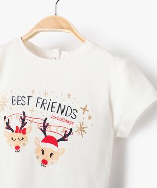 Tee-shirt bébé fille avec motif de Noël pailleté vue2 - GEMO(BEBE DEBT) - GEMO