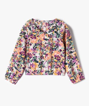 Chemise fille à motifs fleuris et finitions élastiquées  vue1 - GEMO (ENFANT) - GEMO