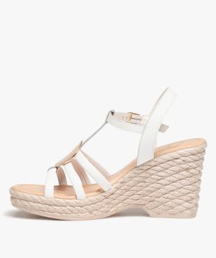 Sandales femme dessus cuir et bijou métallique - Tanéo vue3 - TANEO - GEMO