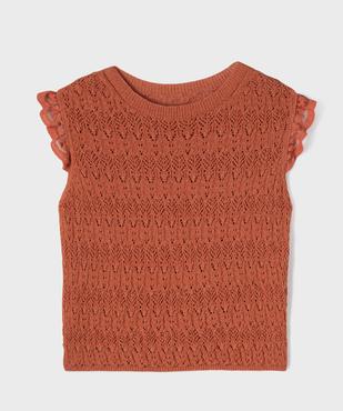 Pull sans manches ajouré façon crochet femme vue1 - GEMO 4G GT - GEMO