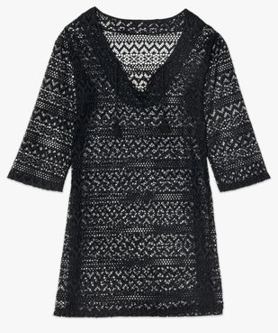 Robe de plage femme courte ajourée à manches 3/4 vue4 - GEMO (PLAGE) - GEMO